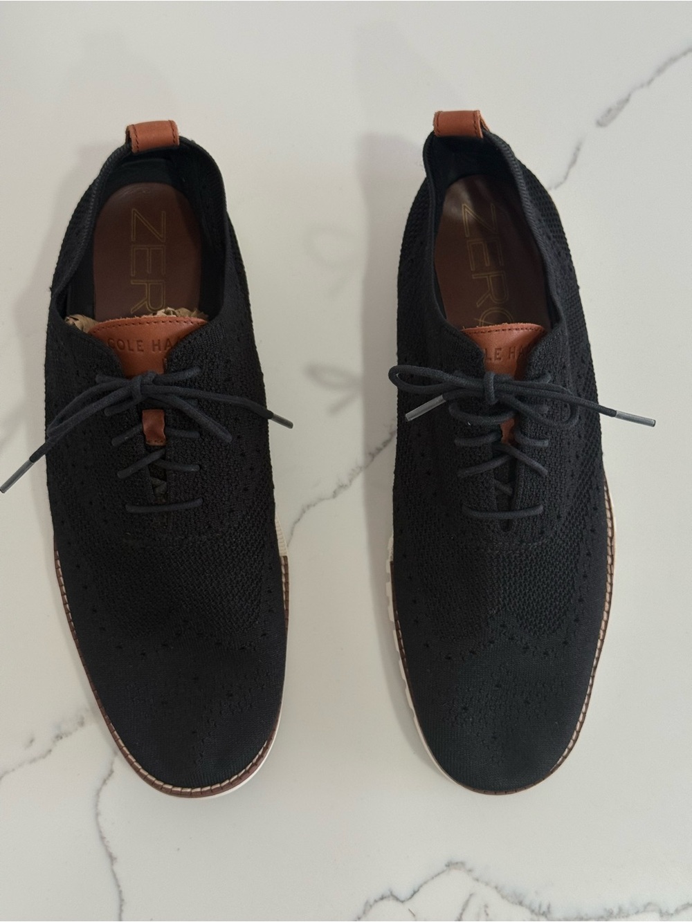 Men’s Cole Haan ZeroGrand StitchLite Wingtip Oxford Black Sz 10.5 - Picture 4 of 8